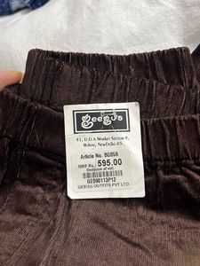 Brown Velvet Stretchable Jagging