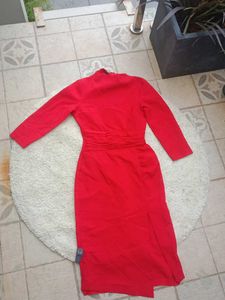 Red Midi Bodycon Dress