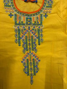 Yellow Embroidered Kurta