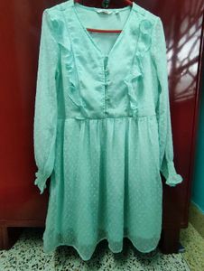 Mint Ruffle Mini Dress