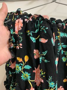 Floral Black Frock For 8-10 Year Old Girls