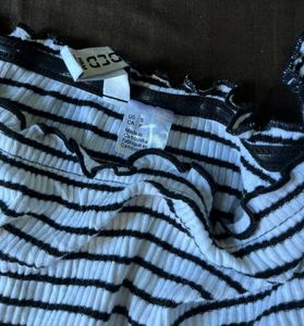 H&amp;M Striped Off-Shoulder Top
