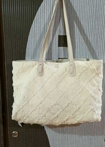 Ivory Quilted Tote Bag