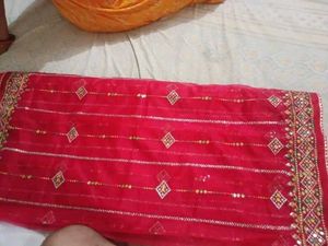 Red Embroidered saree