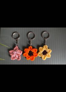 Crochet Flower Keychains