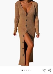 Elegant Knit Button-Down Dress