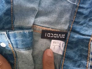 Denim Mini Skirt with Button Detail
