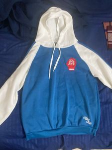 Blue &amp; White Graphic Hoodie