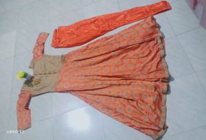 Beautiful Orange Anarkali Set