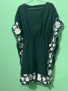 Green Embroidered Kurta