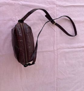 Zara Faux Croc Shoulder Bag
