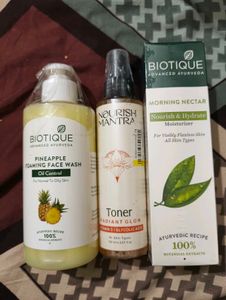 pack of 3, face wash, toner, moisturizer