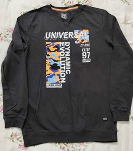 DNMX Charcoal full sleeve Graphic Print T-shirt