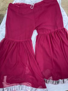 Red Gotta Patti gharara suit