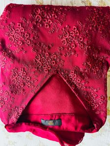 Elegant Red Embroidered Top