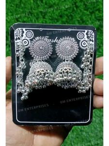 Silver Jhumka Earrings