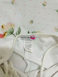 White Lace Trim Cami Dress