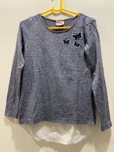 Cute Top with Butterflies & High Low Pattern