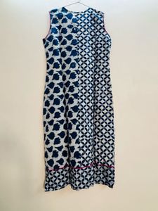 Printed Kurta Blue And Red