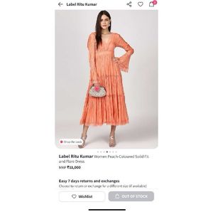 Label Ritu Kumar Peach Dress (BRAND NEW)