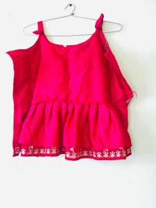 Red Embroidered Kurta Set