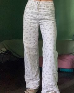 H&amp;M Floral Twill Trousers