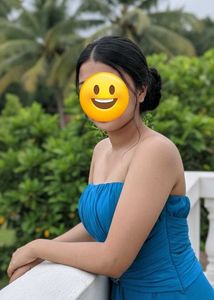 Blue Strapless Party Dress