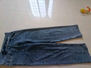Blue Denim Straight Leg Jeans