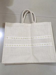 white jute bag