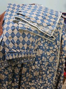 Floral Print Kurta Pillzo Set With Dupatta  Size 3