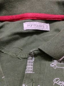 Olive Green London Print Polo Shirt