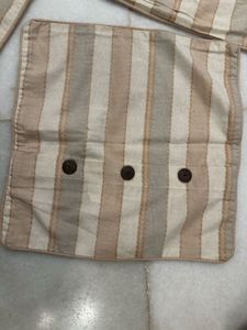 8pc Cotton Cushion Covers Buttons &amp; Tie-ups