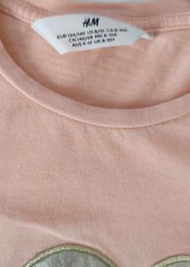 Peach Double Heart Tee Shirt Girl