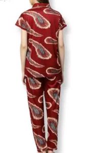 Red Satin Nightsuit For Woman