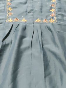 Naira cut Kurti With Embroidery Design