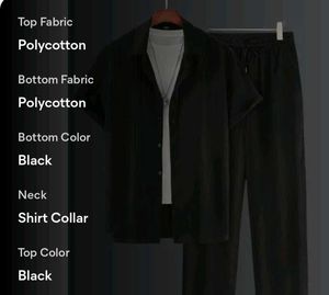 Black Half Shirt and Pants Set