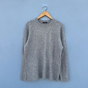 Gray Knit Pullover Sweater