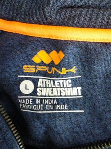 Spunk Navy Blue Printed Athletic Sweatshirt (Men)