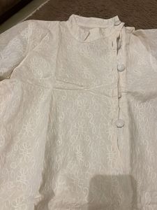 Elegant White Embroidery Kurta