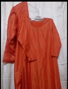dark orange colour salwar kurti set
