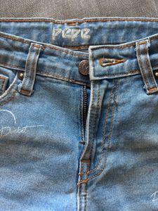 Wide Leg Blue Ripped Jeans