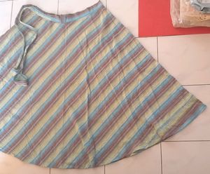 Multi Colour Seersuccer Wrap Around Skirt