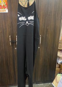 Shien Black Cat Dungaree