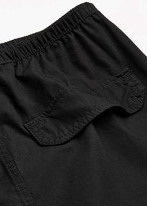 Black Cargo Parachute Skirt