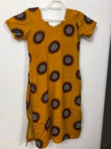 Elegant Yellow Printed Kurta Set