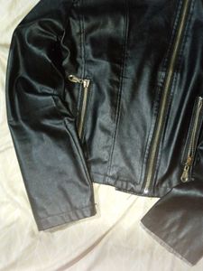 Black Faux Leather Moto Jacket