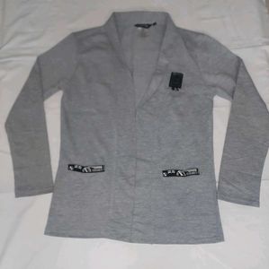Gray Long Sleeve Blazer