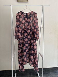 Floral Chiffon Midi Dress