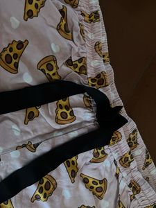 Pizza Print Pajama Shorts