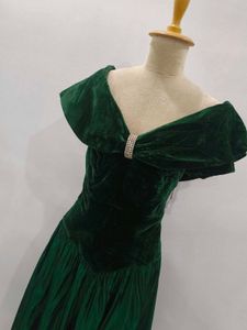 Emerald Green Velvet Dress
